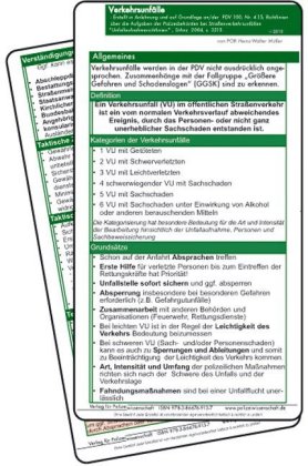Einsatzkarten Einsatzlehre Verkehrsunfälle