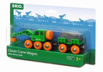 Grüner Kranwagen mit Anhänger