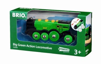 BRIO World 33593 Grüner Gustav elektrische Lok - Batterie-Lokomotive mit Licht & Sound - Kleinkinderspielzeug empfohlen ab 3 Jahren