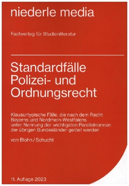 Standardfälle Polizei- und Ordnungsrecht 2023 main product photo
