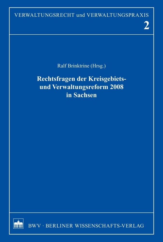 Rechtsfragen der Kreisgebiets- und Verwaltungsreform 2008 in Sachsen main product photo