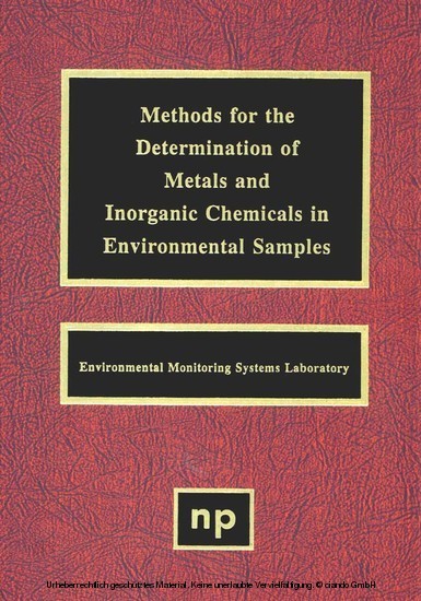 Methods for the Determination of Metals in Environmental Samples main product photo