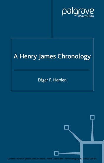 A Henry James Chronology main product photo