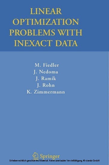 Linear Optimization Problems with Inexact Data main product photo