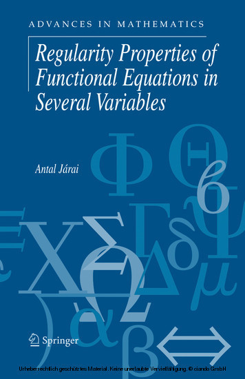 Regularity Properties of Functional Equations in Several Variables main product photo
