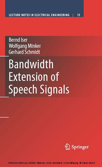 Bandwidth Extension of Speech Signals main product photo