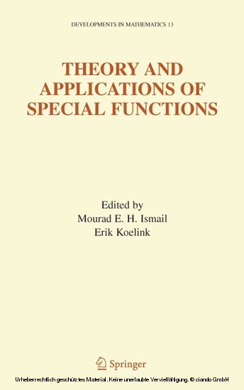 Theory and Applications of Special Functions main product photo