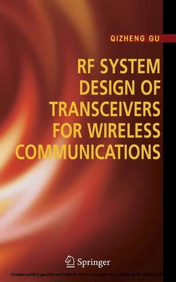 RF System Design of Transceivers for Wireless Communications main product photo