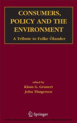 Consumers, Policy and the Environment