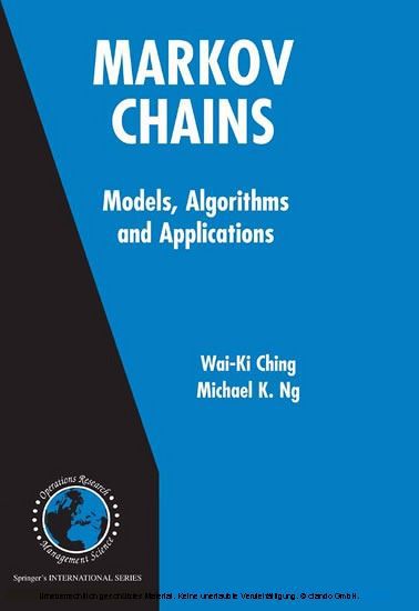 Markov Chains: Models, Algorithms and Applications main product photo