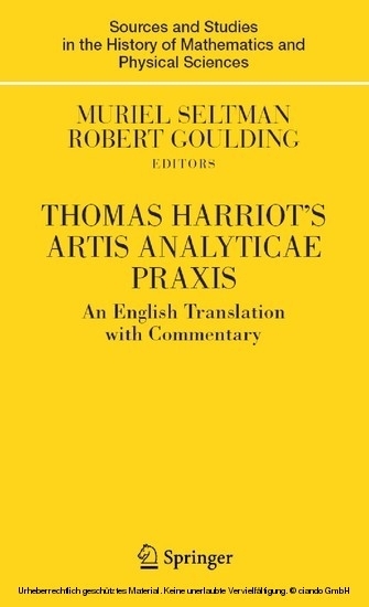 Thomas Harriot's Artis Analyticae Praxis main product photo