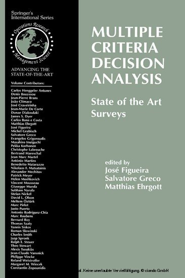 Multiple Criteria Decision Analysis: State of the Art Surveys main product photo