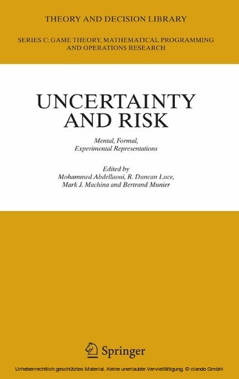 Uncertainty and Risk main product photo