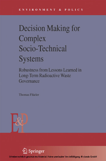 Decision Making for Complex Socio-Technical Systems main product photo