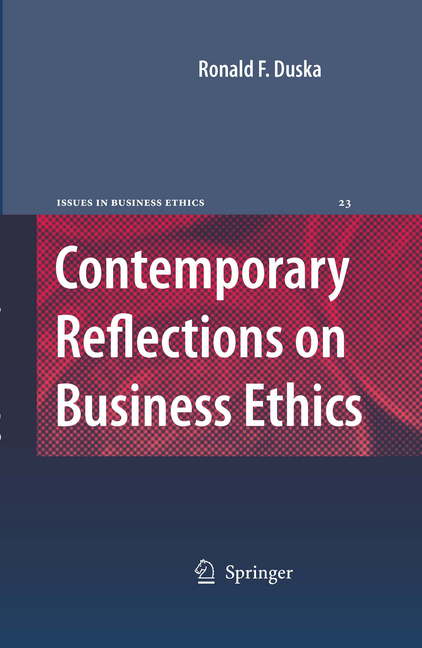 Contemporary Reflections on Business Ethics main product photo