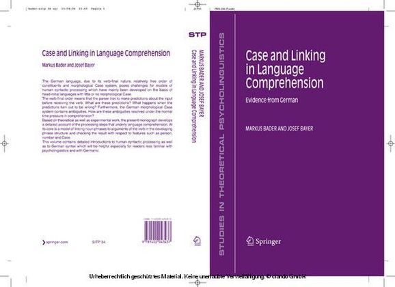 Case and Linking in Language Comprehension main product photo