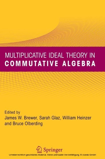 Multiplicative Ideal Theory in Commutative Algebra main product photo