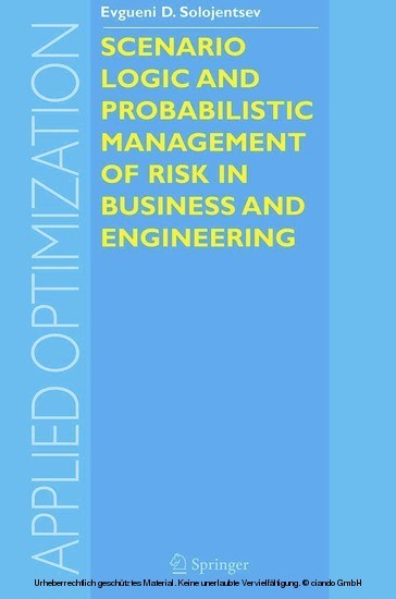 Scenario Logic and Probabilistic Management of Risk in Business and Engineering main product photo