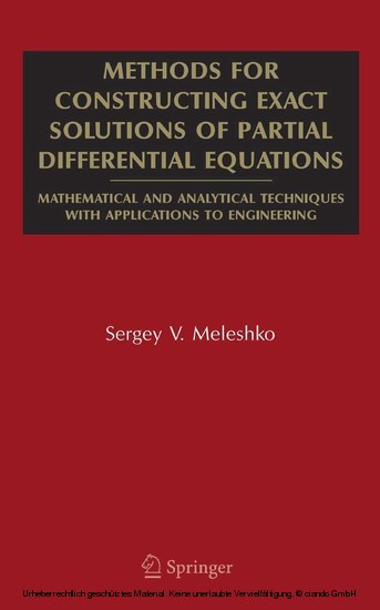 Methods for Constructing Exact Solutions of Partial Differential Equations main product photo