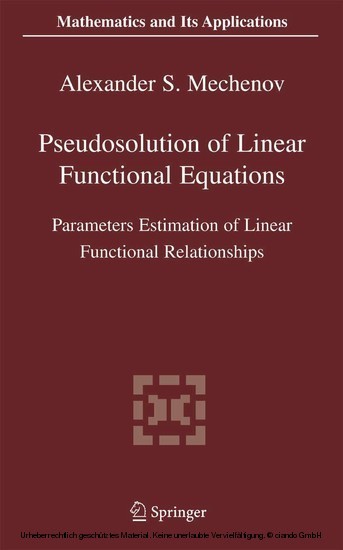 Pseudosolution of Linear Functional Equations main product photo