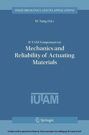 IUTAM Symposium on Mechanics and Reliability of Actuating Materials main product photo
