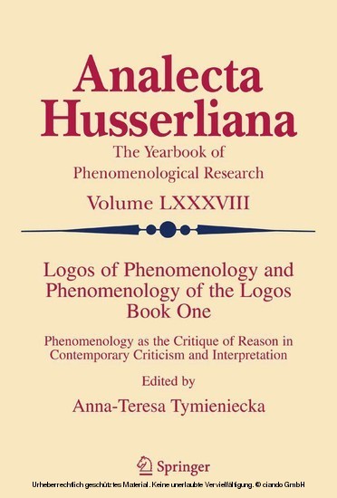 Logos of Phenomenology and Phenomenology of the Logos. Book One main product photo