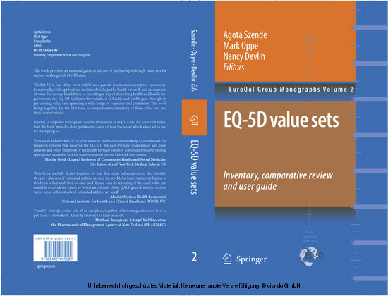 EQ-5D Value Sets: Inventory, Comparative Review and User Guide main product photo