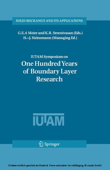 IUTAM Symposium on One Hundred Years of Boundary Layer Research main product photo