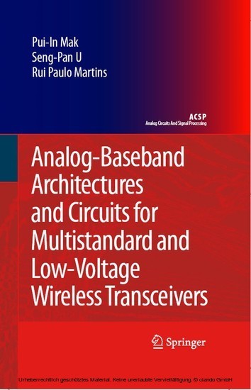 Analog-Baseband Architectures and Circuits for Multistandard and Low-Voltage Wireless Transceivers main product photo