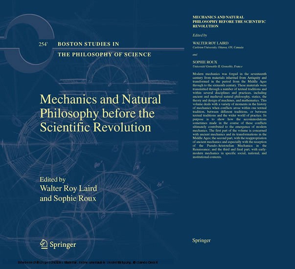 Mechanics and Natural Philosophy before the Scientific Revolution main product photo