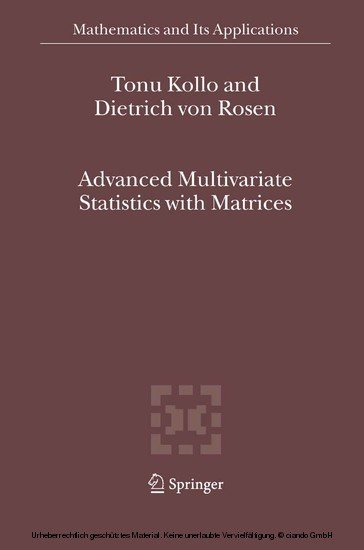 Advanced Multivariate Statistics with Matrices main product photo