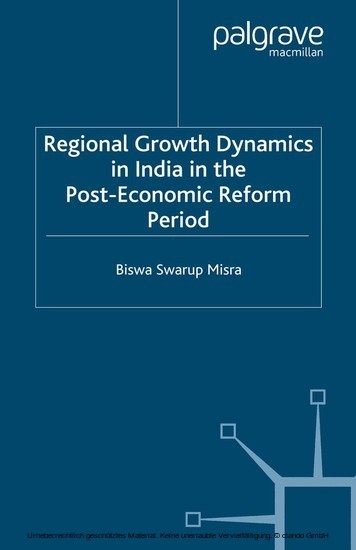 Regional Growth Dynamics in India in the Post-Economic Reform Period main product photo