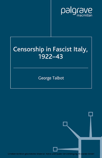 Censorship in Fascist Italy, 1922-43 main product photo