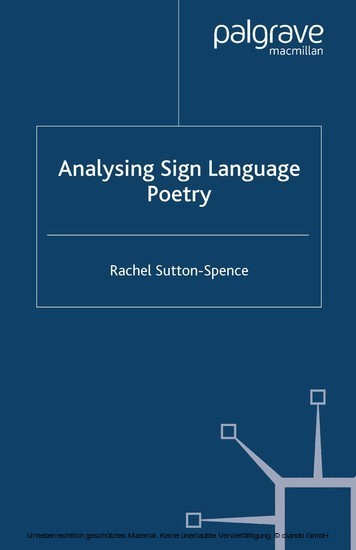 Analysing Sign Language Poetry main product photo