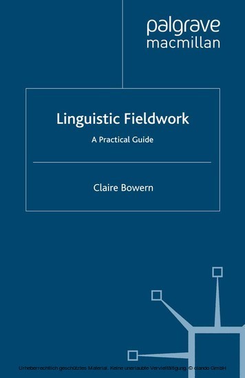 Linguistic Fieldwork main product photo