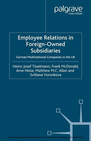 Employee Relations in Foreign-Owned Subsidiaries main product photo