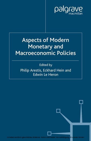 Aspects of Modern Monetary and Macroeconomic Policies main product photo