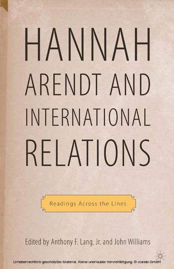 Hannah Arendt and International Relations main product photo