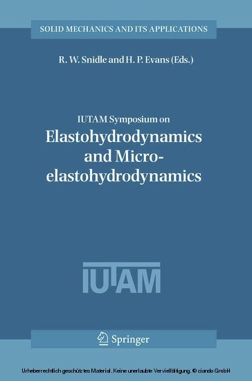 IUTAM Symposium on Elastohydrodynamics and Micro-elastohydrodynamics main product photo