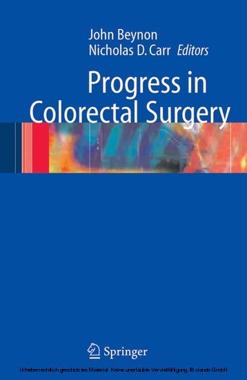 Progress in Colorectal Surgery main product photo