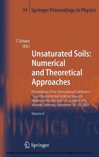 Unsaturated Soils: Numerical and Theoretical Approaches main product photo