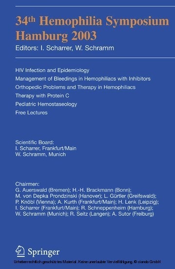 34th Hemophilia Symposium Hamburg 2003 main product photo