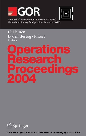 Operations Research Proceedings 2004 main product photo