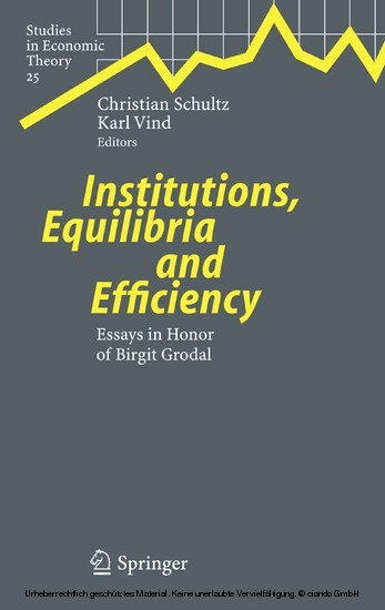 Institutions, Equilibria and Efficiency main product photo