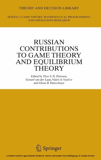 Russian Contributions to Game Theory and Equilibrium Theory main product photo