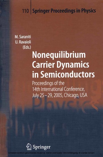 Nonequilibrium Carrier Dynamics in Semiconductors main product photo