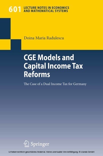 CGE Models and Capital Income Tax Reforms main product photo