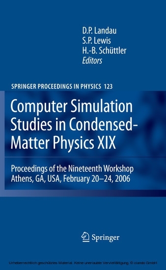 Computer Simulation Studies in Condensed-Matter Physics XIX main product photo