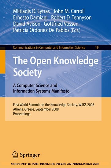 The Open Knowledge Society: A Computer Science and Information Systems Manifesto main product photo