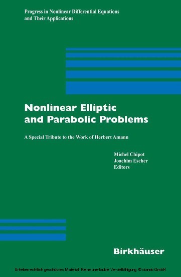Nonlinear Elliptic and Parabolic Problems main product photo